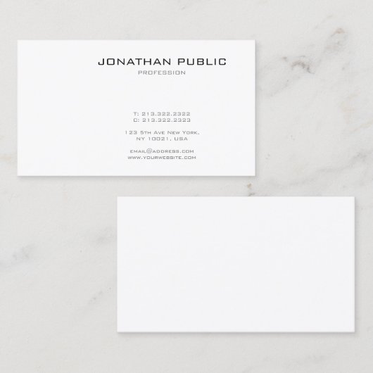 エレガントな最小主義のモダンなテンプレートのプロフェッショナル 名刺 (正面/裏面)