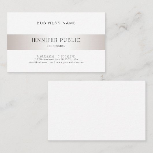 エレガントな最小主義のモダンな専門の銀製の上品 名刺 (正面/裏面)