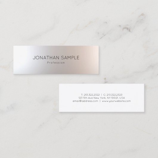 エレガントな最小主義のモダンのお洒落なデザインの魅力 スキニー名刺 (正面/裏面)