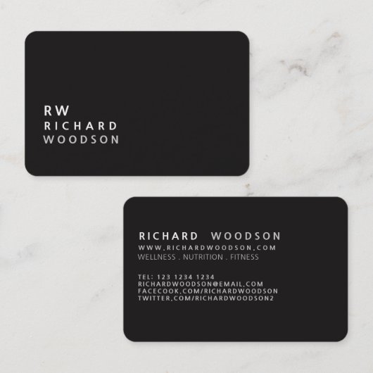 エレガントな最小主義のモノグラムのクラシックのプロフェッショナル 名刺 (正面/裏面)