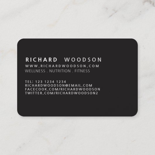 エレガントな最小主義のモノグラムのクラシックのプロフェッショナル 名刺 (裏面)