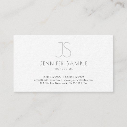 エレガントな最小主義のモノグラムのシックな専門の豪華 名刺 (正面)