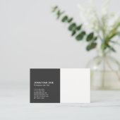 エレガントな最小主義の専門の明白な白黒 名刺 (スタンド正面)