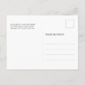 エレガントな最小主義の白いオレンジ銅の結婚式 インビテーションポストカード (裏面)