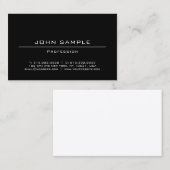 エレガントな最小主義の白黒シンプルな優美 名刺 (正面/裏面)