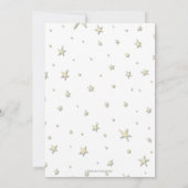 エレガントな月と星のジェンダーニュートラルベビーシャワー 招待状 (裏面)