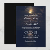 エレガントな月夜のウェディング招待状 招待状 (正面/裏面)