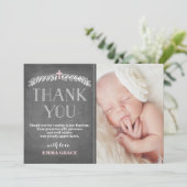 エレガントな月桂樹のピンク|の洗礼の写真は感謝していしています サンキューカード (スタンド正面)