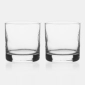 エレガントな月桂樹ハートのモノグラム 名前をカスタマイズ ウイスキーグラス (左)