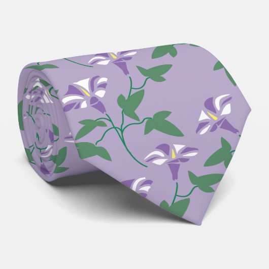 エレガントな朝顔のネクタイ ネクタイ (ロール)