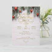 エレガントな木のクリスマスデザインのパーティー 招待状 (スタンド正面)