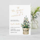 エレガントな木のクリスマス ブライダルシャワー 招待状 (スタンド正面)