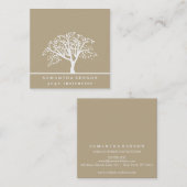 エレガントな木のヨガのインストラクターの健康生命コーチ スクエア名刺 (正面/裏面)
