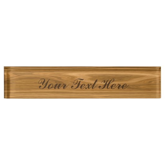 エレガントな木製の穀物のスタイル デスクネームプレート (正面)