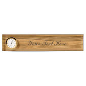 エレガントな木製の穀物のスタイル デスクネームプレート (正面)