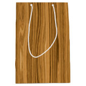 エレガントな木製の穀物のスタイル ミディアムペーパーバッグ (正面)