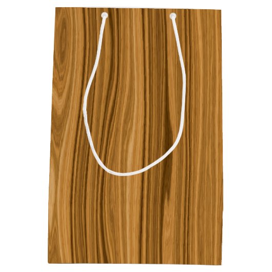 エレガントな木製の穀物のスタイル ミディアムペーパーバッグ (裏面)