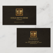 エレガントな木製の穀物の金ゴールドの食事用器具類のロゴのサービス係 名刺 (正面/裏面)