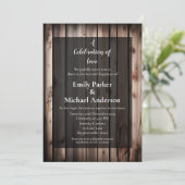 エレガントな木製フレームの結婚式招待状 招待状 (スタンド正面)