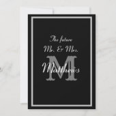 エレガントな未来のミスター＆ミセス モノグラム 結婚式招待状 招待状 (正面)
