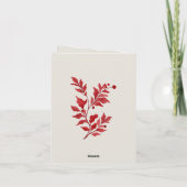 エレガントな松とホーリーのリース(金アクセント付き) シーズンカード (裏面)