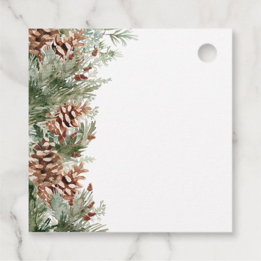 エレガントな松のウェディング フェイバータグ (裏面)