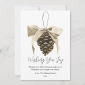 エレガントな松のクリスマスフラット シーズンカード (正面)