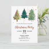 エレガントな松の木のクリスマスパーティー招待状 招待状 (スタンド正面)