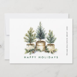 エレガントな松の木のクリスマス企業への挨拶 シーズンカード