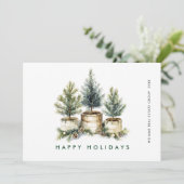 エレガントな松の木のクリスマス企業への挨拶 シーズンカード (スタンド正面)