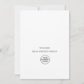 エレガントな松の木のクリスマス企業ホリデー サンキューカード (裏面)