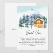 エレガントな松の木のクリスマス企業ホリデー サンキューカード (正面/裏面)