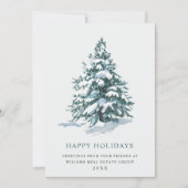 エレガントな松の木のクリスマス コーポレート グリーティング シーズンカード (正面)