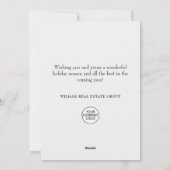 エレガントな松の木のクリスマス コーポレート グリーティング シーズンカード (裏面)