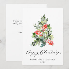 エレガントな松の木のクリスマス コーポレート グリーティング シーズンカード