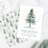 エレガントな松の木のクリスマス コーポレート グリーティング シーズンカード