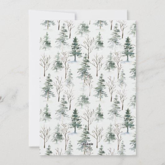 エレガントな松の木のクリスマス コーポレート グリーティング シーズンカード (裏面)