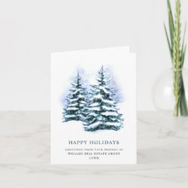 エレガントな松の木のクリスマス コーポレート グリーティング シーズンカード
