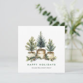 エレガントな松の木のクリスマス - 企業のご挨 シーズンカード (スタンド正面)