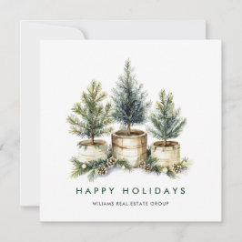 エレガントな松の木のクリスマス - 企業のご挨 シーズンカード