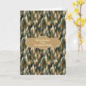 エレガントな松の木の模様 | 素朴な森林 カード (黄色い花)