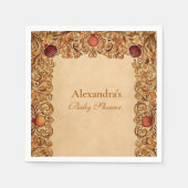 エレガントな果物と葉のベビーシャワー スタンダードカクテルナプキン (正面)