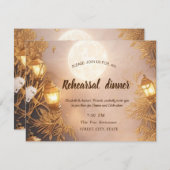 エレガントな枝のラスティックランタンリハーサルディナー 招待状 (正面/裏面)