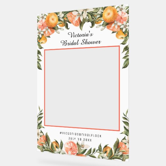 エレガントな柑橘類の植物学的なブライダルシャワーの写真プロップ アクリルサイン (傾斜)