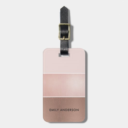 エレガントな柔らかさのばら色の金ゴールドの赤面のピンクの銅のストリップ ラゲッジタグ (正面縦)