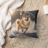 エレガントな柴犬のスロー枕 クッション (ブランケット)