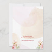 エレガントな桃の水彩花 Save the date 招待状 (裏面)