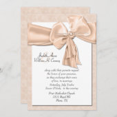 エレガントな桃の結婚式招待状 招待状 (正面/裏面)