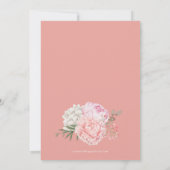 エレガントな桃の花のウェディング 招待状 (裏面)