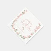 エレガントな桃の花のガーデン ブライダルシャワー スタンダードカクテルナプキン (角)